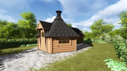 Grillkota Grillhütte Kota 9.2m² Sauna 250cm